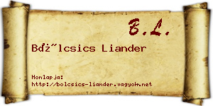 Bölcsics Liander névjegykártya